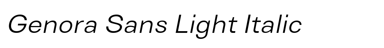 Genora Sans Light Italic